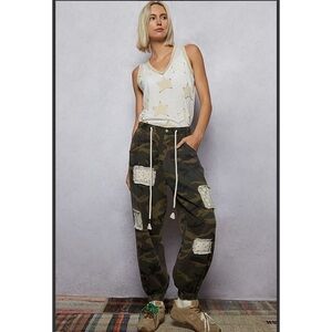 POL. 💚 Camouflage Cargo Patchwork Jogger Pants
